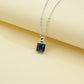 S925 Silver Square Lab Sapphire Simple Solitaire Versatile Women's Choker - Photo 3