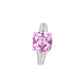 S925 Sterling Silver Lab Pink Diamond Four-Prong Ring, Versatile Elegant for Women - Photo 5
