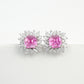 S925 Sterling Silver Lab Padparadscha Sunflower Earrings, Elegant for Women - Photo 5
