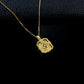 S925 Silver Vintage Palace Lab Sapphire Square Plate Necklace Full Diamond Halo, Women's Gift - Photo 4