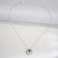 925 Sterling Silver Lab Emerald Double-Ring Starburst Necklace, French Gift - Photo 4