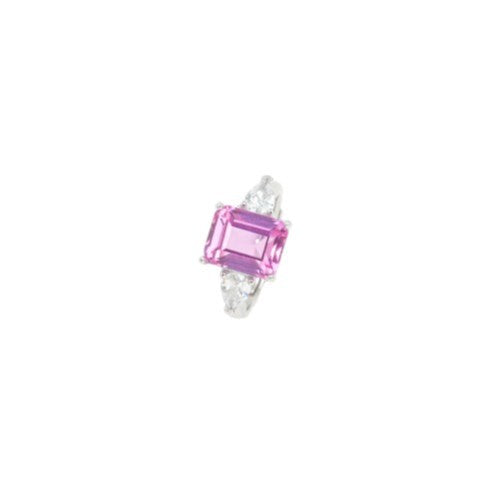 925 Sterling Silver Lab Padparadscha Designer Ring, Minimalist - Photo 5