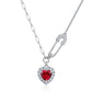 S925 Lab Ruby Necklace for Women Sterling Silver Choker Premium Simple - Photo 2