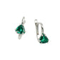 S925 Silver Triangle Lab Emerald Ear Cuff, Simple Green Gemstone - Photo 5
