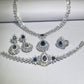 S925 Sterling Silver Lab Sapphire Jewellery Set, Teardrop Set, Wedding for Women - Photo 3