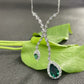 S925 Sterling Silver Emerald Double Teardrop Full Diamond Necklace, Premium Choker Versatile - Photo 3
