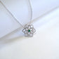 S925 Sterling Silver Lab Emerald Hollow Rose Flower Camellia Full Diamond Necklace Choker - Photo 4