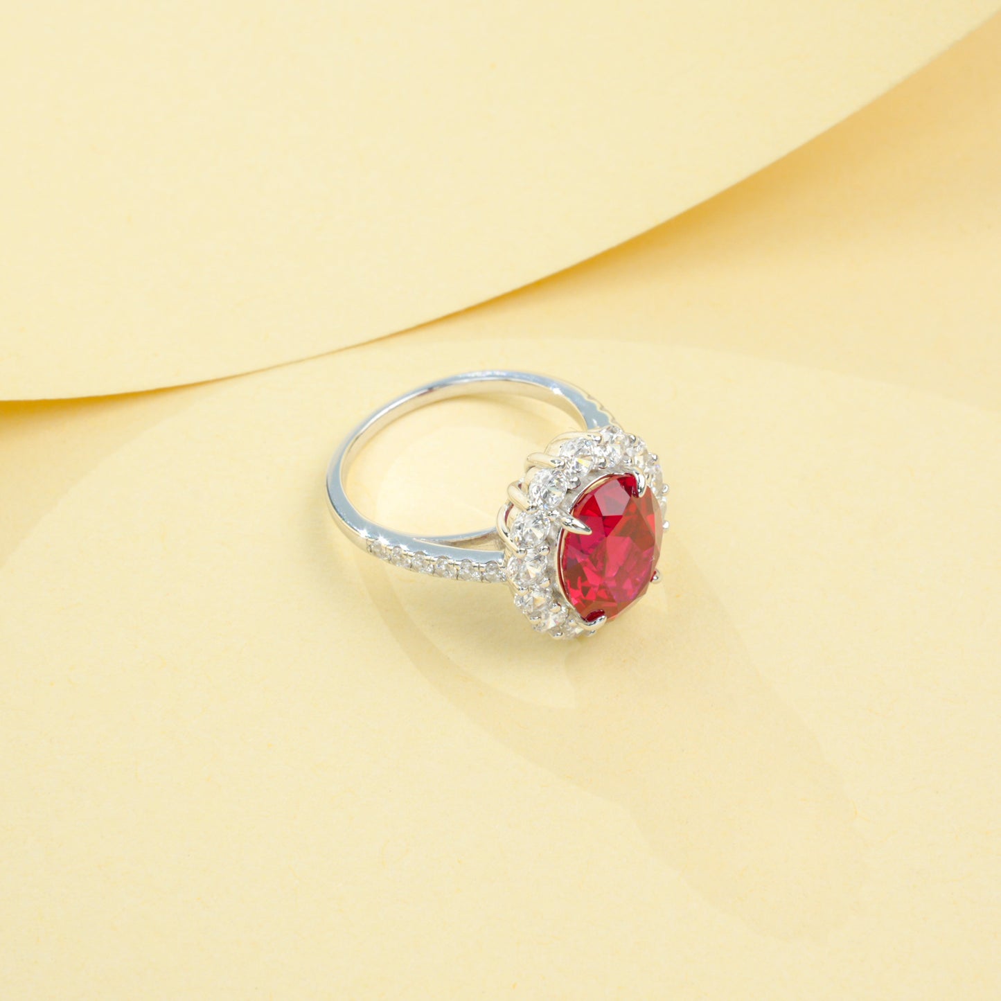 925 Sterling Silver Lab Ruby Ring for Women, Premium Fresh - Photo 4