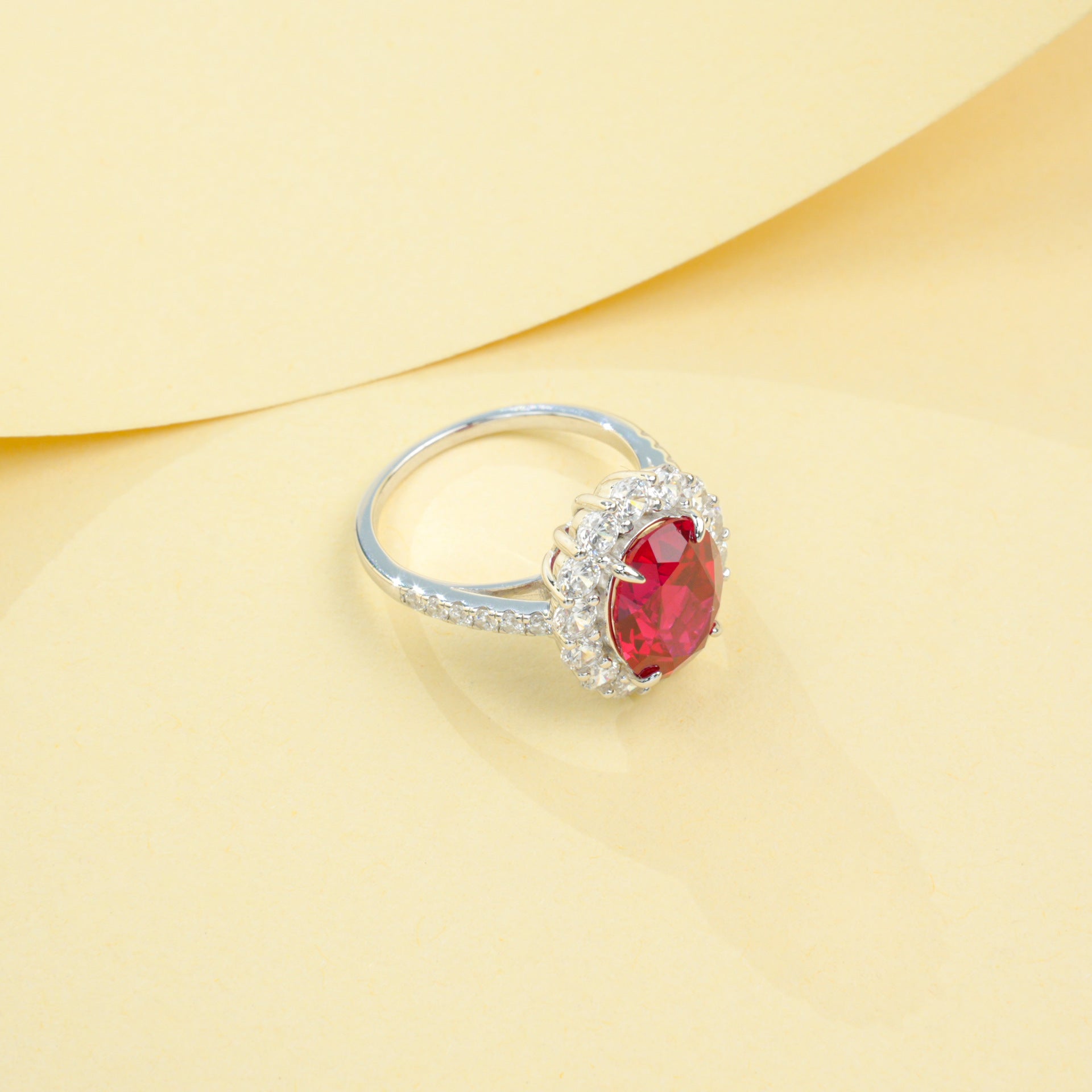 925 Sterling Silver Lab Ruby Ring for Women, Premium Fresh - Photo 4
