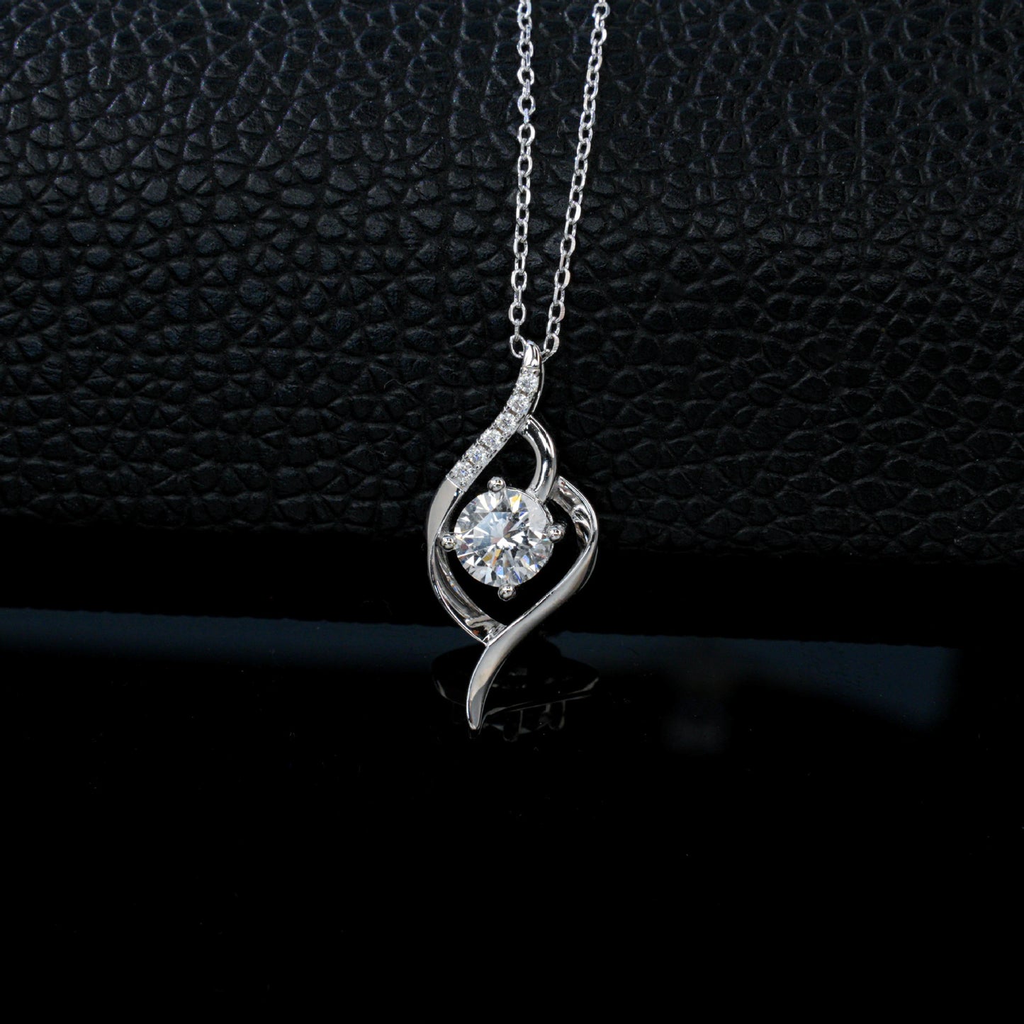 S925 Silver Curve Wrap Centre Pendant Necklace, Simple Birthday Gift - Photo 2