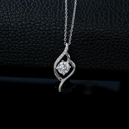 S925 Silver Curve Wrap Centre Pendant Necklace, Simple Birthday Gift - Photo 2