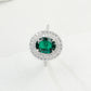 925 Sterling Silver Gold-Plated Lab Emerald Ring for Women, Versatile - Photo 6