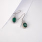 S925 Sterling Silver Lab Emerald Round Earrings, Gown Versatile - Photo 4