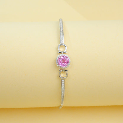 S925 Sterling Silver Lab Padparadscha Bracelet, Minimalist Versatile Bestie - Photo 6