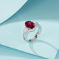 S925 Sterling Silver coloured Gemstone Ring, Oval Double Teardrop for Women - Photo 3