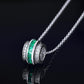 S925 Silver Lab Emerald Tube Pendant Necklace, Creative Unique Premium - Photo 2