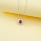 S925 Sterling Silver Lab Ruby Round Pave Choker Necklace, Versatile for Women - Photo 3