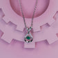 S925 Silver Hollow Lucky Bag Emerald Necklace, Small Gentle Simple - Photo 3