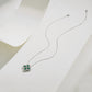 S925 Sterling Silver Lab Emerald Four-Leaf Clover Ruby Ring, Vintage Set - Photo 4