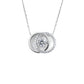 S925 Silver Double-Hoop Diamond Necklace, Simple Versatile Gift - Photo 5