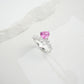 925 Sterling Silver Lab Padparadscha Ring, Vintage Luxurious - Photo 4