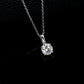 S925 Sterling Silver Lab Diamond Solitaire Four-Prong Bull-Head Choker Necklace, Versatile for Women - Photo 4