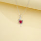 925 Sterling Silver Lab Ruby Necklace for Women, Minimalist Premium Versatile - Photo 2