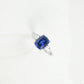 S925 Sterling Silver Lab Gemstone Cushion Adjustable Open Ring, Premium for Women - Photo 4