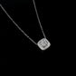 S925 Silver Rounded Square Frame 4-Claw Setting Stone, Glossy Versatile - Photo 4