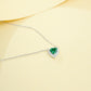 S925 Sterling Silver Lab Gemstone Heart Pave Choker Necklace, Premium for Women - Photo 3