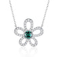 S925 Silver Necklace Emerald Pendant Diamond Chain, Sparkling Holiday Gift - Photo 2