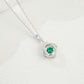 S925 Sterling Silver Lab Emerald Planet Necklace, Minimalist Gift for Women - Photo 3