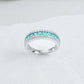 S925 Silver Emerald Eternity Band Square Diamond, Versatile Ring - Photo 6