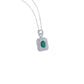 925 Sterling Silver Lab Emerald Necklace, Classic Fresh Vintage - Photo 5