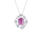 S925 Silver Lab Pink Sapphire Blooming Flower Wrap Necklace, Holiday Simple Bold - Photo 5