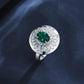 Pigeon-Egg Lab Emerald Ring S925 Silver, Lab Gemstone Ring - Photo 4