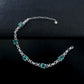 S925 Silver Paraiba Tsavorite Bracelet, Geometric Hollow Chain - Photo 2