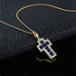 S925 Silver Lab Sapphire Pendant, Diamond Halo Vintage - Photo 4