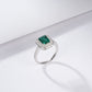 S925 Silver Emerald Ring Double-Halo, Vintage Versatile Design - Photo 3