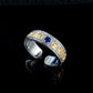 S925 Sterling Silver Lab Sapphire Open Ring, Vintage Versatile - Photo 3
