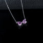 S925 Silver Lab Padparadscha Bow Necklace, Girly Choker Direct - Photo 2