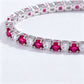 Lab Ruby Bracelet S925 Silver Diamond, Premium Gift Jewellery - Photo 3