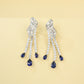 S925 Sterling Silver Lab Sapphire Jewellery Set (Necklace, Bracelet, Ring, Earrings) - Photo 3