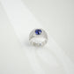 925 Sterling Silver Lab Sapphire Ring, Unisex Versatile - Photo 4