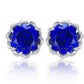 925 Sterling Silver Lab Sapphire Wrap Claw Earrings, Elegant Bestie Birthday - Photo 5