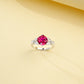S925 Sterling Silver Lab Ruby Ring for Women, Versatile Designer - Photo 3