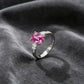 S925 Sterling Silver Lab Padparadscha Ring, Anniversary Gift - Photo 3