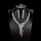 S925 Sterling Silver Lab Ruby Jewellery Set, Premium Wedding Accessory - Photo 1