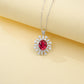 S925 Sterling Silver Lab Ruby Choker Necklace for Women, Versatile - Photo 4
