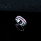 Lab Ruby Eternity Band S925 Silver Wide Full Double-Side Dense-Set, Couple - Photo 4